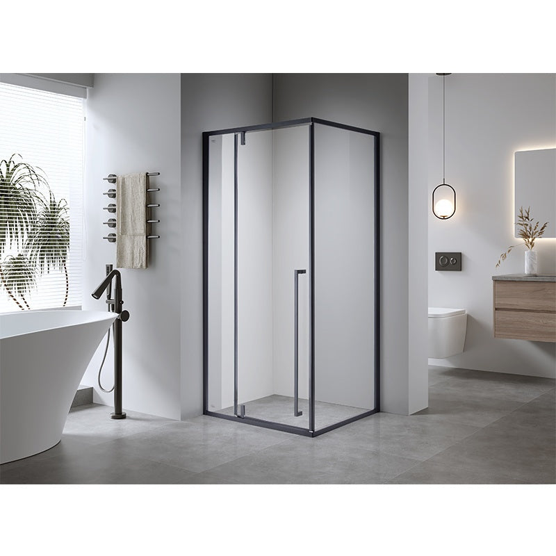 KABINA PRYSZNICOWA PROSTOKĄTNA BS12B CZARNA 110x80 CM BS12B-110X80