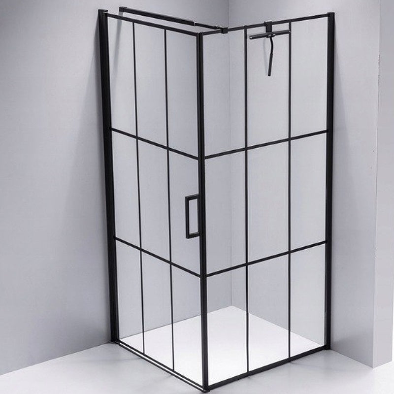 KABINA PRYSZNICOWA KWADRATOWA Z BRODZIKIEM BS13B/RIKO CZARNA/CZARNY 90x90 CM BS13B+RIKO-BL-90