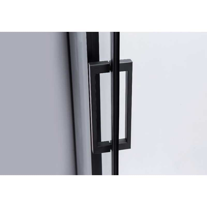 KABINA PRYSZNICOWA PROSTOKĄTNA Z BRODZIKIEM BS14B/ST04B CZARNA/CZARNY 110x90 CM BS14B+ST04B-BL