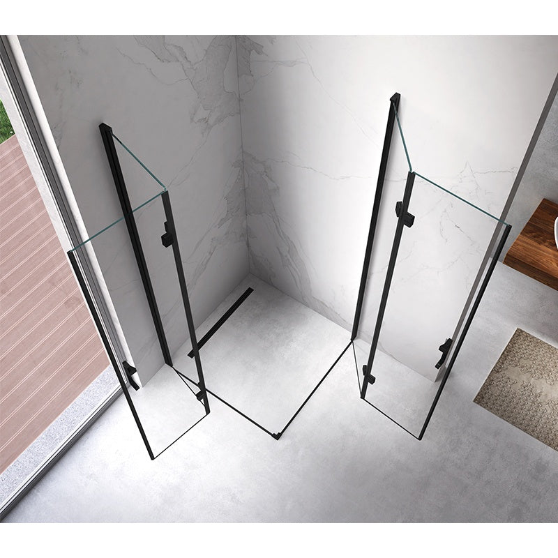 KABINA PRYSZNICOWA KWADRATOWA KZ08B CZARNA 80x80 CM KZ08B-BL-80