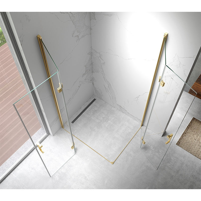 KABINA PRYSZNICOWA PROSTOKĄTNA KZ12A ZŁOTA 90x80 CM KZ12A-GL-90X80
