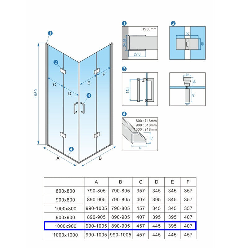 KABINA PRYSZNICOWA PROSTOKĄTNA + BRODZIK KZ13A/ST04A CHROM/BIAŁY 100x90 CM KZ13A+ST04A