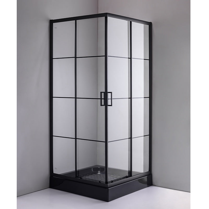 KABINA PRYSZNICOWA KWADRATOWA Z BRODZIKIEM BL32B/SXL02B CZARNA/CZARNY 90x90 BL32B+SXL02B-BL-90