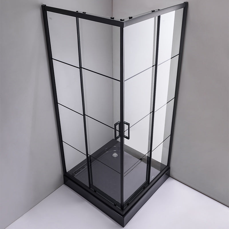 KABINA PRYSZNICOWA KWADRATOWA Z BRODZIKIEM BL32B/SXL02B CZARNA/CZARNY 90x90 BL32B+SXL02B-BL-90