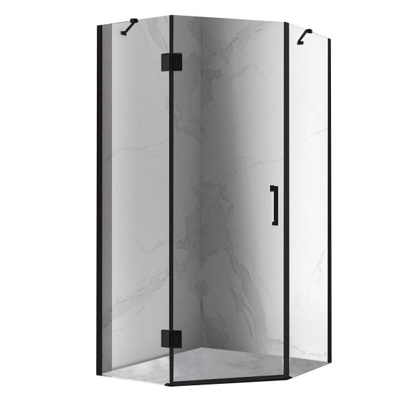 KABINA PRYSZNICOWA PIĘCIOKĄTNA KZ10B CZARNA 90x90 CM KZ10B-BL-90
