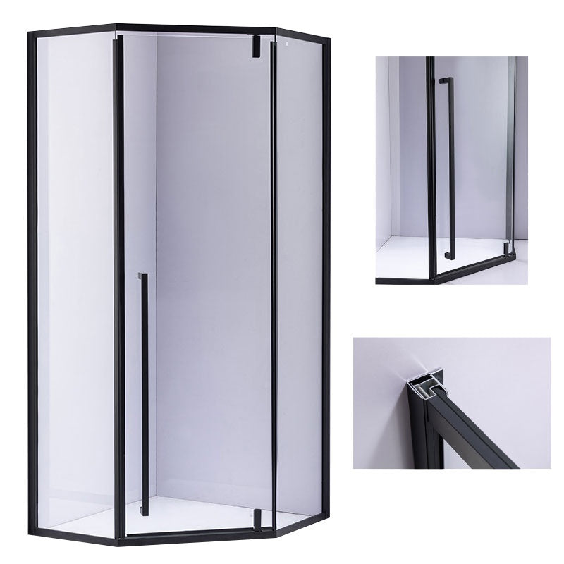 KABINA PRYSZNICOWA PIĘCIOKĄTNA BS07A CZARNA 80x80 CM BS07A-80