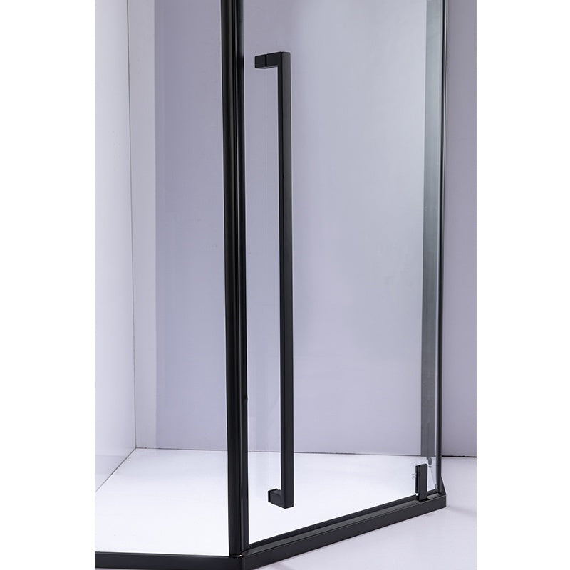 KABINA PRYSZNICOWA PIĘCIOKĄTNA + BRODZIK BS07C/ST07C CZARNA/CZARNY 100x100 BS07C+ST07C-BL