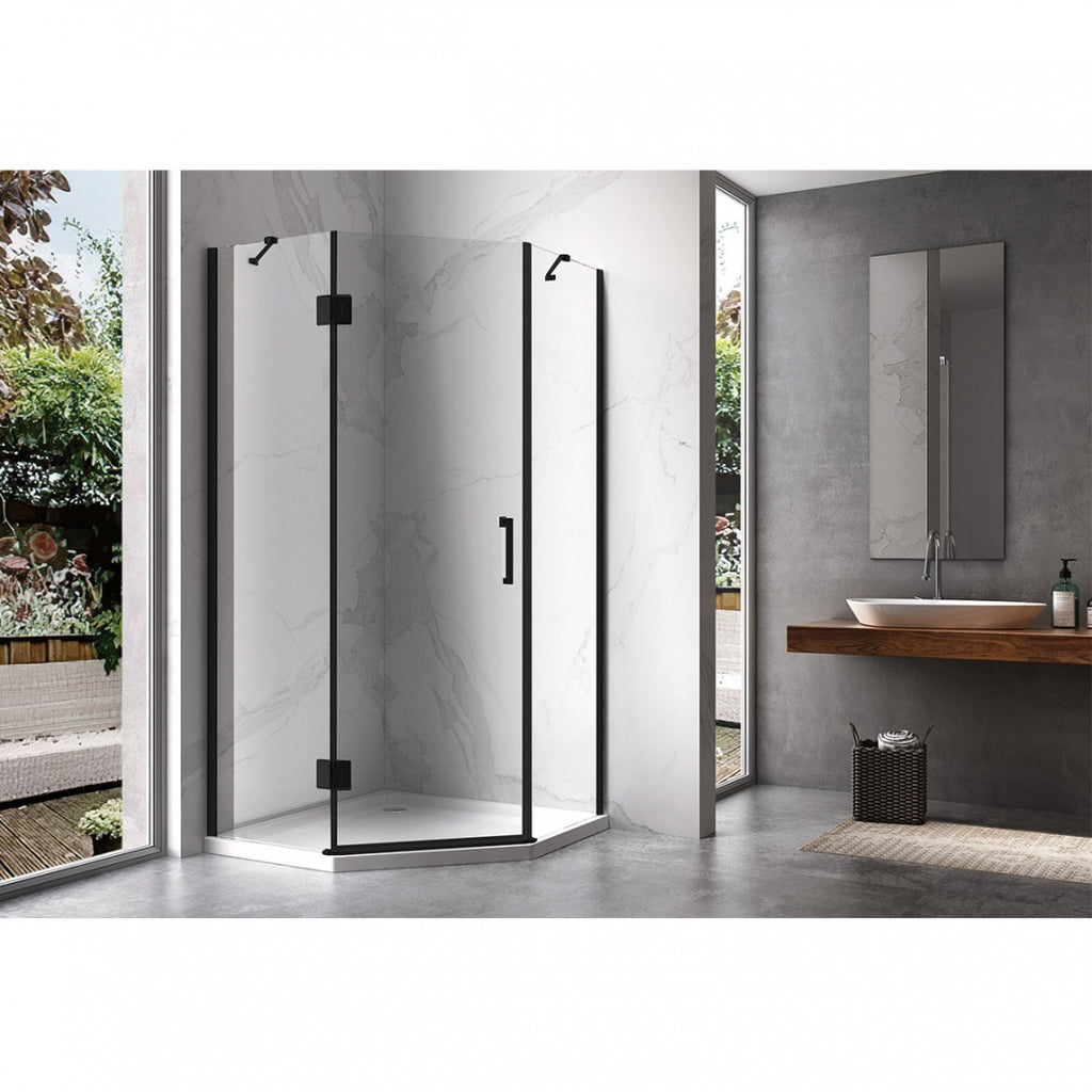 KABINA PRYSZNICOWA PIĘCIOKĄTNA KZ10B ZŁOTA 90x90 CM KZ10B-BL+ST08B-WH