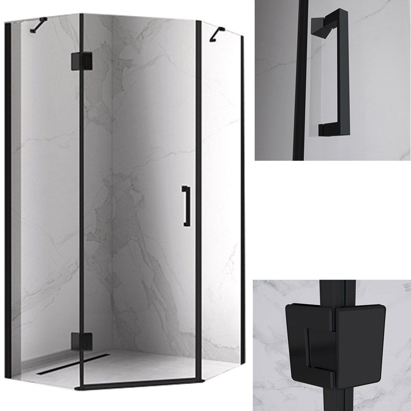 KABINA PRYSZNICOWA PIĘCIOKĄTNA KZ10B CZARNA 90x90 CM KZ10B-BL-90