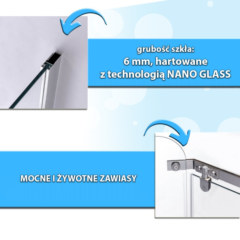 KABINA PRYSZNICOWA PIĘCIOKĄTNA Z BRODZIKIEM KZ91A/SXL07A CHROM/CZARNY 80x80 KZ91A+SXL07A-BL