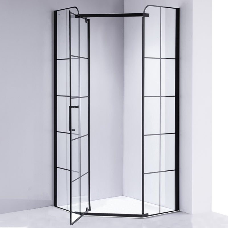 KABINA PRYSZNICOWA PIĘCIOKĄTNA BS06B CZARNA 90x90 CM BS06B-90