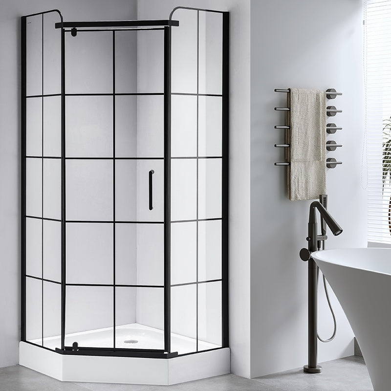KABINA PRYSZNICOWA PIĘCIOKĄTNA BS06B CZARNA 90x90 CM BS06B-90
