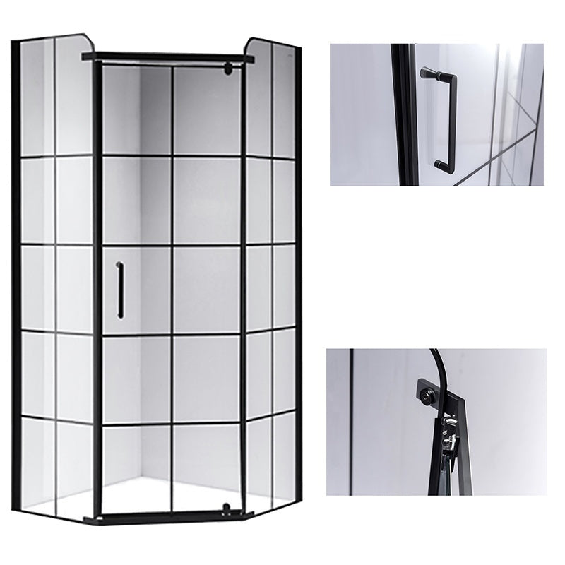 KABINA PRYSZNICOWA PIĘCIOKĄTNA BS06B CZARNA 90x90 CM BS06B-90