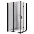 KABINA PRYSZNICOWA PROSTOKĄTNA KZ12C CZARNA 110X80 CM KZ12C-BL-110X80