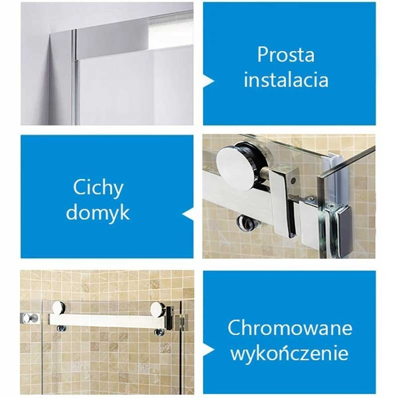 KABINA PRYSZNICOWA PROSTOKĄTNA KZ203A ZŁOTA 100x80 CM KZ203A-GL-100X80