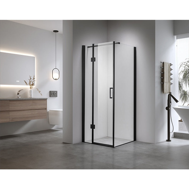 KABINA PRYSZNICOWA KWADRATOWA + BRODZIK KZ1390A/SXL02A CZARNA/BIAŁY 80x80 KZ1390A-BL+SXL02A-WH