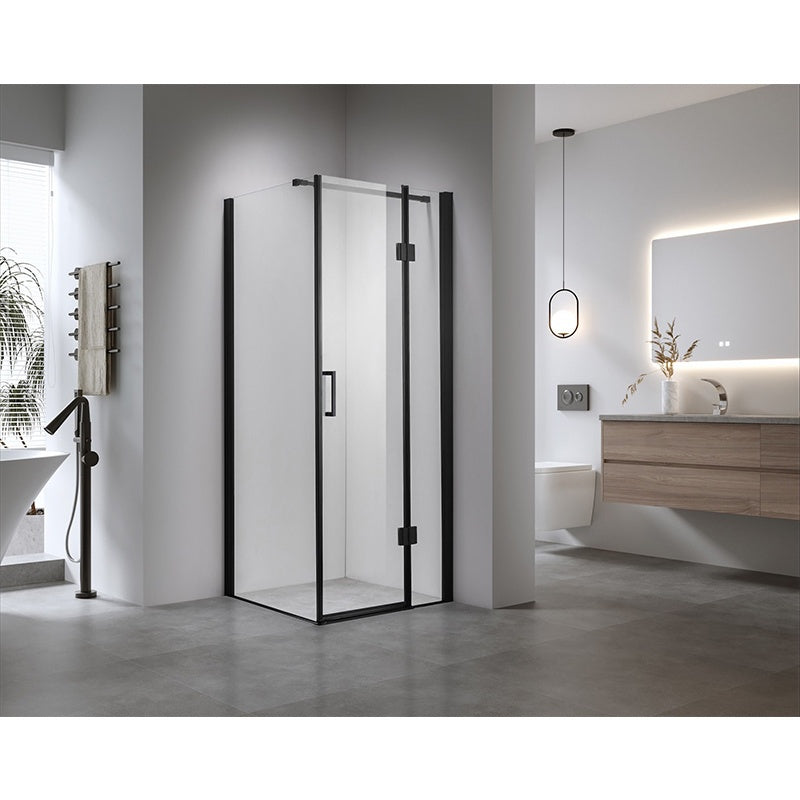 KABINA PRYSZNICOWA KWADRATOWA + BRODZIK KZ1390A/SXL02A CZARNA/BIAŁY 80x80 KZ1390A-BL+SXL02A-WH