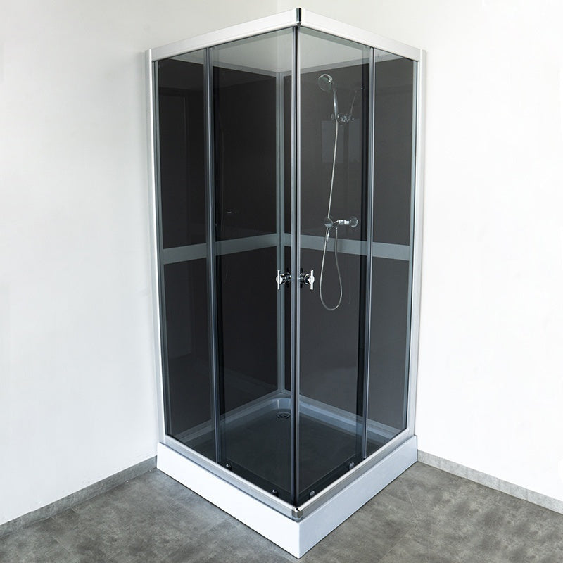 KABINA PRYSZNICOWA KWADRATOWA Z BRODZIKIEM WSH309B SZARA 90x90 CM WSH309B-GR-90