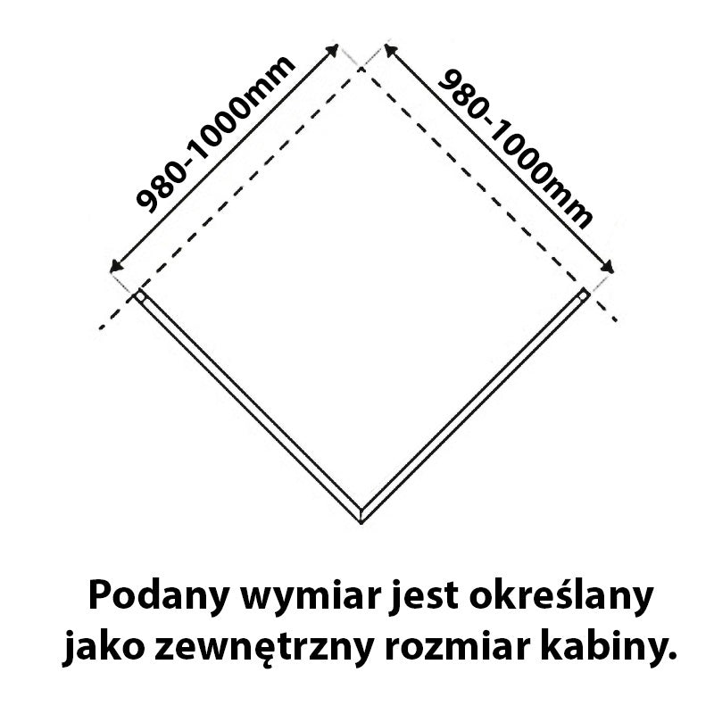 KABINA PRYSZNICOWA KWADRATOWA + BRODZIK KZ1290C/ST06A CHROM/BIAŁY 100x100CM KZ1290C+ST06A-WH