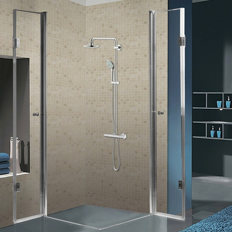 KABINA PRYSZNICOWA KWADRATOWA + BRODZIK KZ1290C/ST06A CHROM/CZARNY 100x100 KZ1290C+ST06A-BL