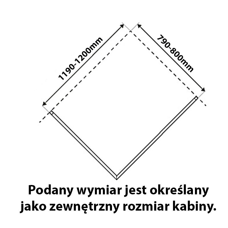 KABINA PRYSZNICOWA PROSTOKĄTNA + BRODZIK KZ203C/SXL03E CHROM/CZARNY 120x80 KZ203C+SXL03E-BL