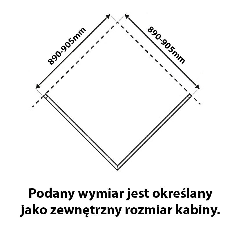 KABINA PRYSZNICOWA KWADRATOWA Z BRODZIKIEM KZ04C/RIKO CHROM/CZARNY 90x90 CM KZ04C+RIKO-BL-90