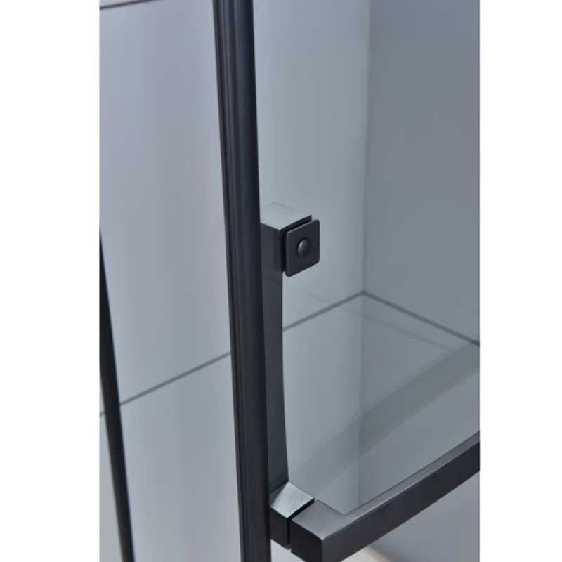 KABINA PRYSZNICOWA PIĘCIOKĄTNA Z BRODZIKIEM KZ4026B/ST07B CZARNA/BIAŁY 90x90 CM