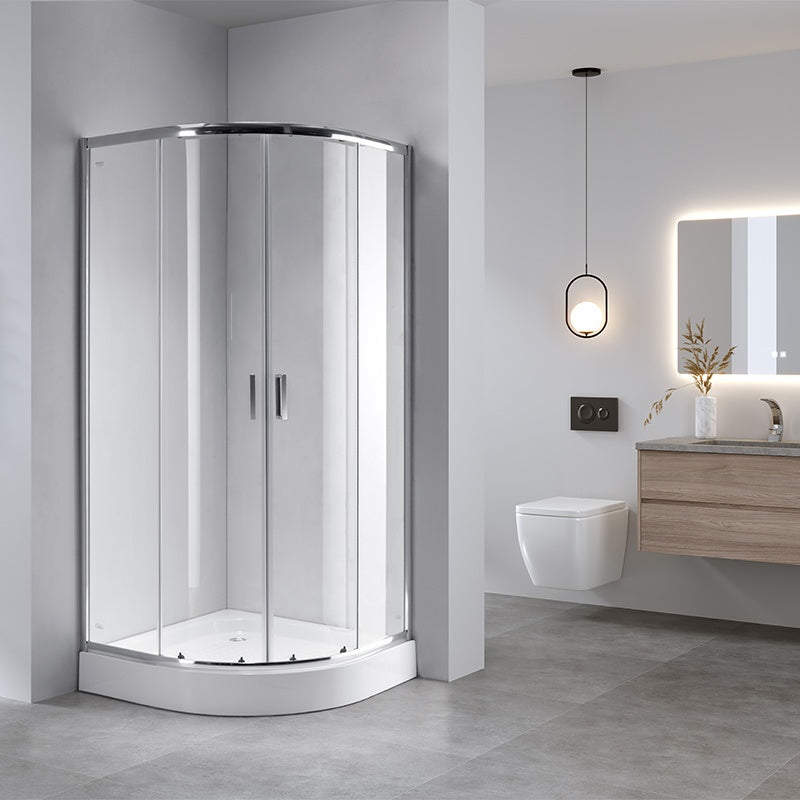 KABINA PRYSZNICOWA PÓŁOKRĄGŁA KZ94B CHROM 90x90 CM KZ94B-90