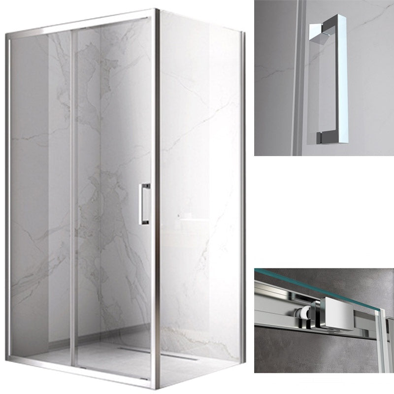 KABINA PRYSZNICOWA PROSTOKĄTNA KZ103 CHROM 90x80 CM KZ103-90X80