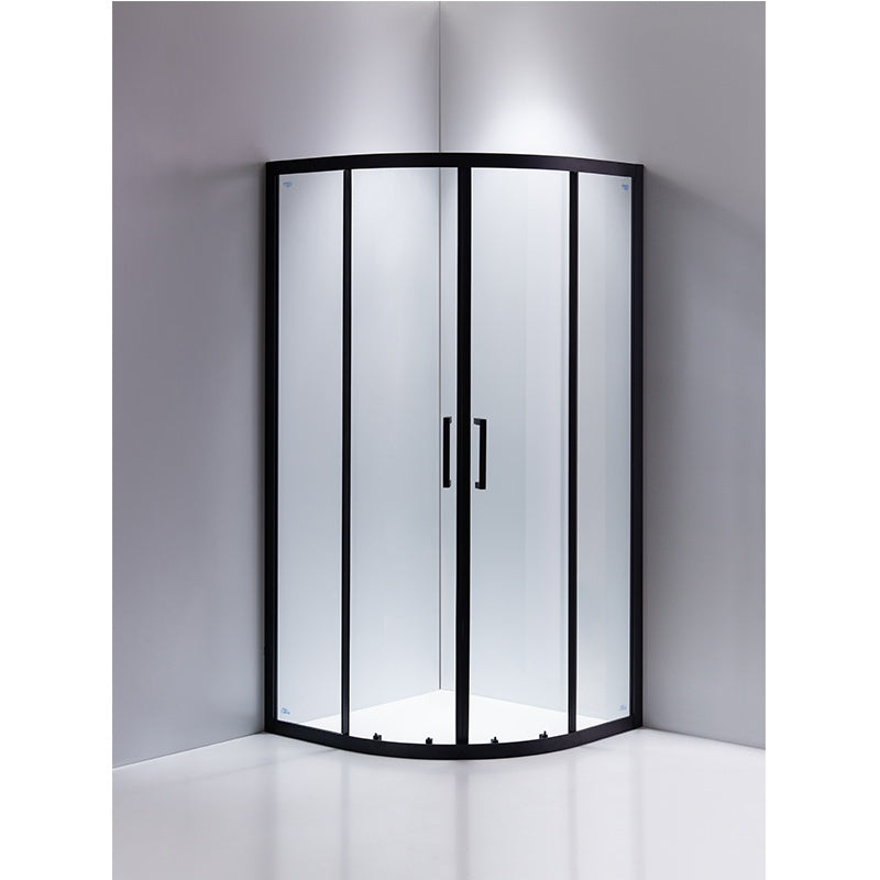 KABINA PRYSZNICOWA PÓŁOKRĄGŁA Z BRODZIKIEM BS01A/ST01A CZARNA/BIAŁY 80x80CM BS01A+ST01A-WH