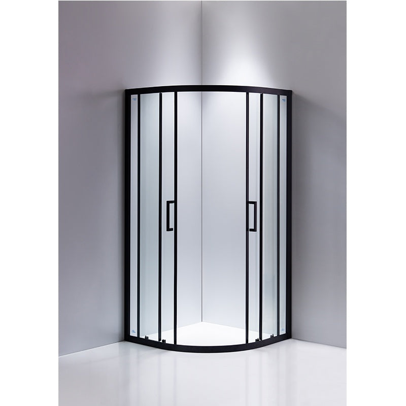 KABINA PRYSZNICOWA PÓŁOKRĄGŁA Z BRODZIKIEM BS01A/ST01A CZARNA/BIAŁY 80x80CM BS01A+ST01A-WH