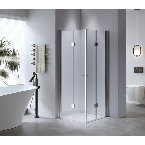 KABINA PRYSZNICOWA KWADRATOWA + BRODZIK KZ1290C/ST06A CHROM/BIAŁY 100x100CM KZ1290C+ST06A-WH