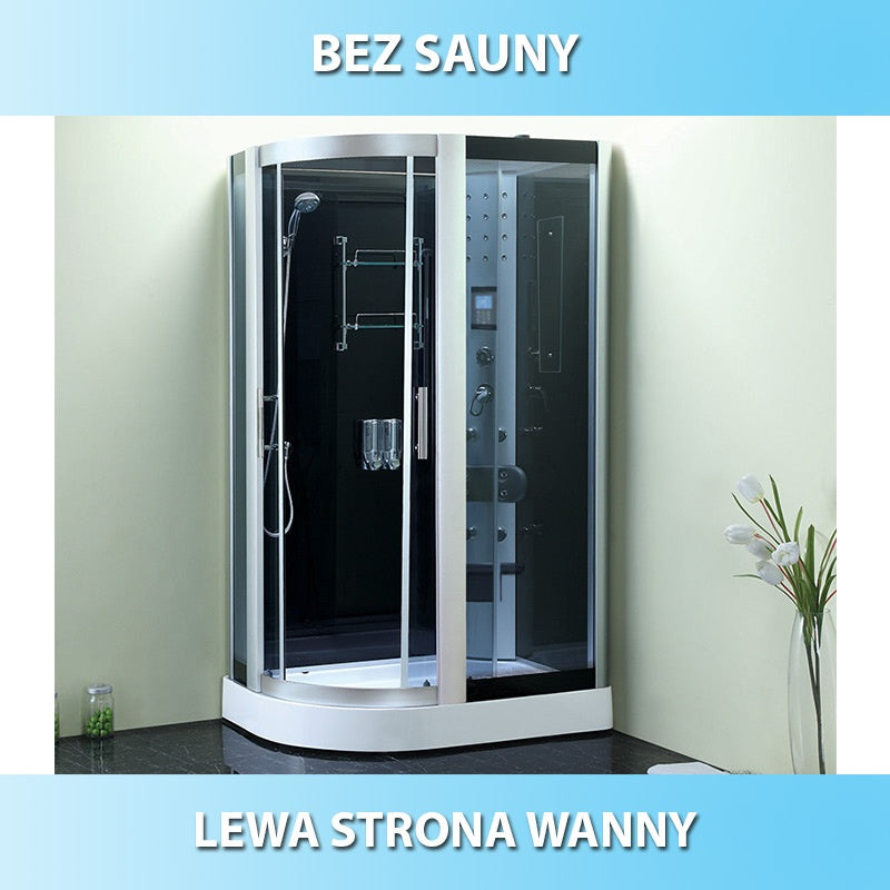 KABINA PRYSZNICOWA Z HYDROMASAŻEM MONAKO 9914L LEWA CHROM 120x85 CM MONAKO-9914L-120X85