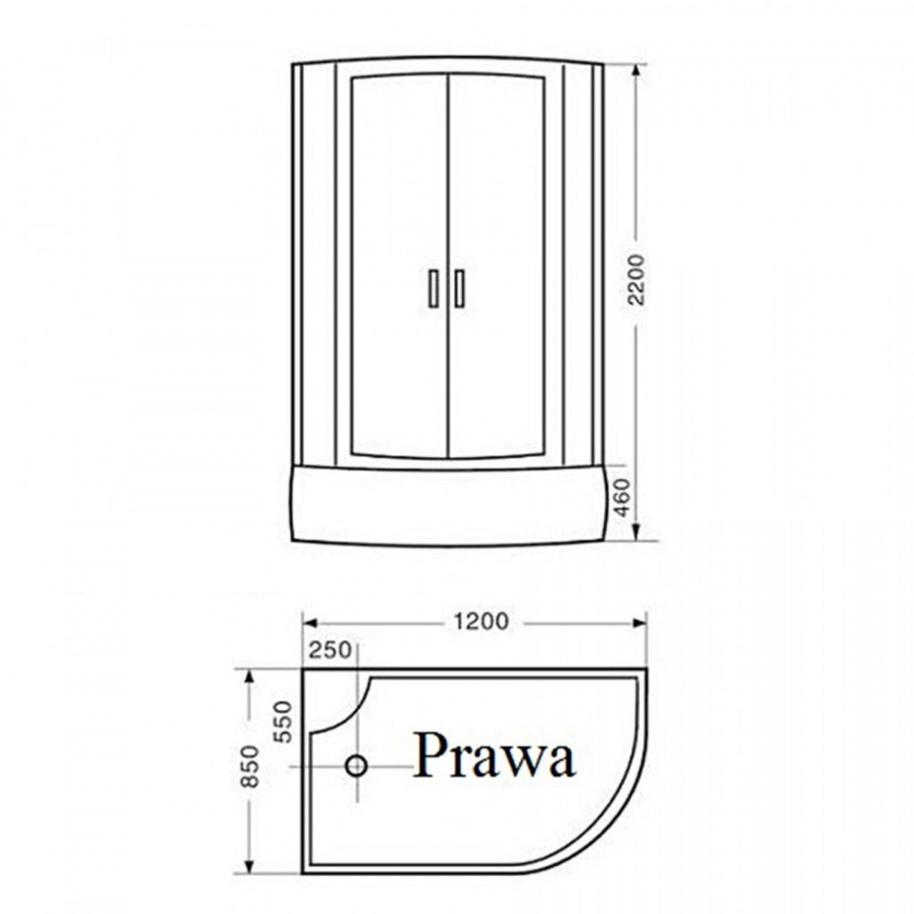 KABINA PRYSZNICOWA Z HYDROMASAŻEM I SAUNĄ VICTORIA 9912RS PRAWA 120x85 CM VICTORIA-9912RS-125