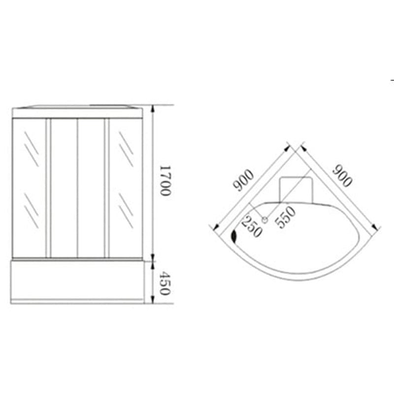 KABINA PRYSZNICOWA Z HYDROMASAŻEM WSH1306A MAT BIAŁA 90x90 CM WSH1306A-WH-90