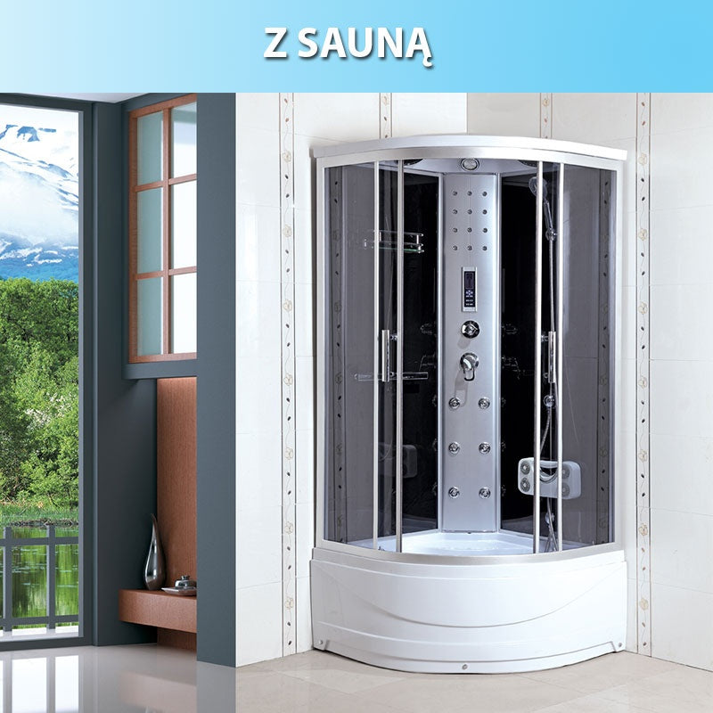 KABINA PRYSZNICOWA Z HYDROMASAŻEM I SAUNĄ WSH306BS 100x100 CM WSH306BS-100