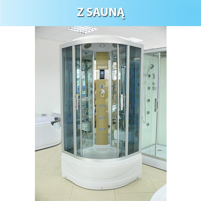 KABINA PRYSZNICOWA Z HYDROMASAŻEM I SAUNĄ WSH6801BS 100x100 CM WSH6801BS-100