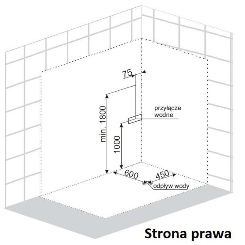 KABINA PRYSZNICOWA Z HYDROMASAŻEM WSH7306R PRAWA 120x80 CM WSH7306R-120X80