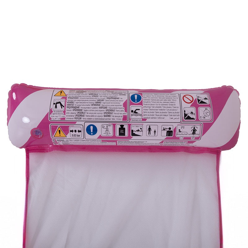 HAMAK MATERAC POMPOWANY BASENOWY DO PŁYWANIA SIATECZKOWY PINKY 120x72 CM PINKY