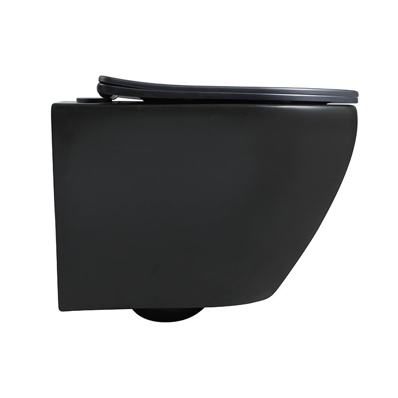 MISKA WC WISZĄCA RIMLESS MIZU-MTB-RIM-03 CZARNA MAT DESKA WOLNOOPADAJĄCA DUROPLAST MIZU-MTB-RIM-03
