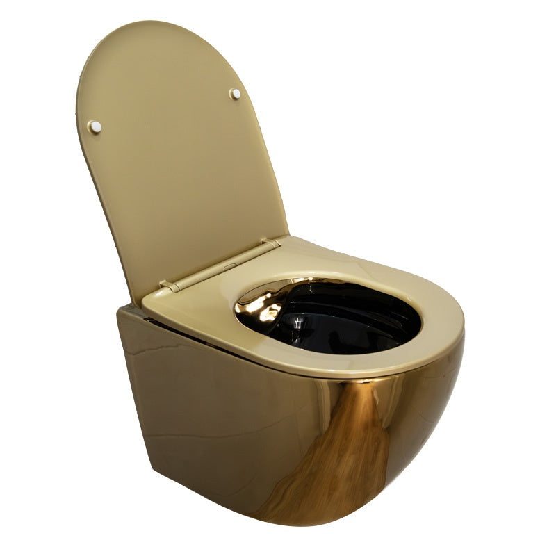 MISKA WC WISZĄCA RIMLESS MIZU-GL-BL-RIM-03 ZŁOTA DESKA WOLNOOPADAJĄCA DUROPLAST MIZU-GL-BL-RIM-03
