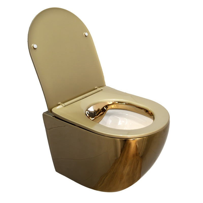 MISKA WC WISZĄCA RIMLESS MIZU-GL-WH-RIM-03 ZŁOTA DESKA WOLNOOPADAJĄCA DUROPLAST MIZU-GL-WH-RIM-03
