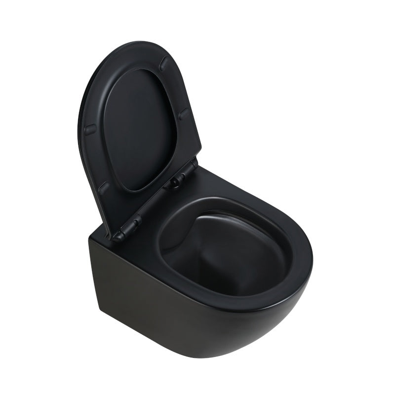MISKA WC WISZĄCA RIMLESS MIZU-MTB-RIM-01 CZARNA MAT DESKA WOLNOOPADAJĄCA DUROPLAST MIZU-MTB-RIM-01