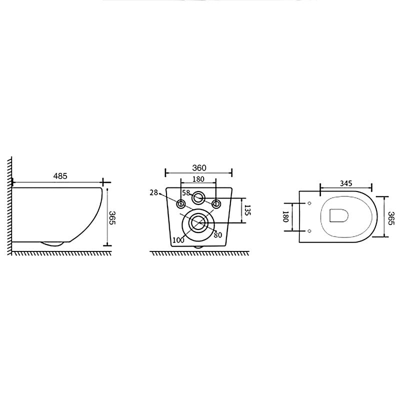 MISKA WC WISZĄCA RIMLESS MIZU-WH-GL-RIM-03 BIAŁA DESKA WOLNOOPADAJĄCA MIZU-WH-GL-RIM-03