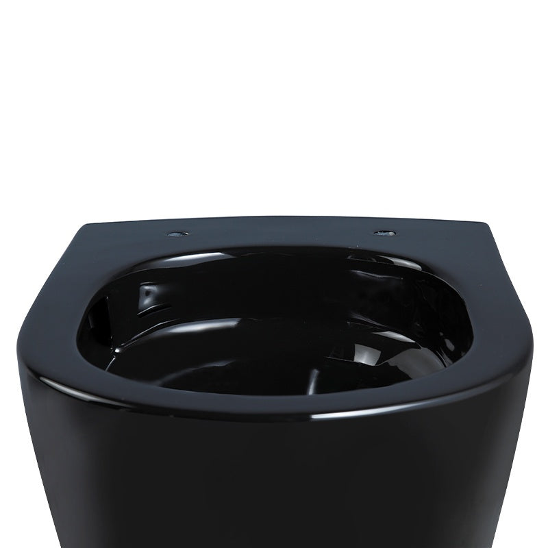 MISKA WC WISZĄCA TORNADO FLOW-BL-TR-02 CZARNA DESKA WOLNOOPADAJĄCA DUROPLAST FLOW-BL-TR-02