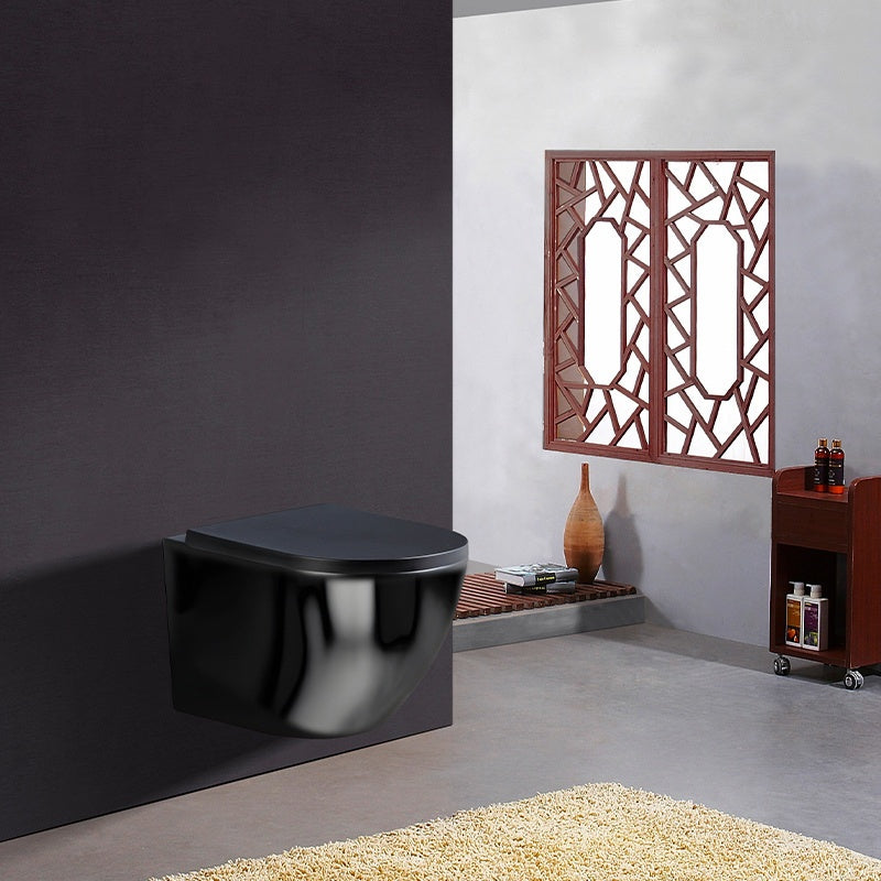 MISKA WC WISZĄCA TORNADO FLOW-BL-TR-02 CZARNA DESKA WOLNOOPADAJĄCA DUROPLAST FLOW-BL-TR-02