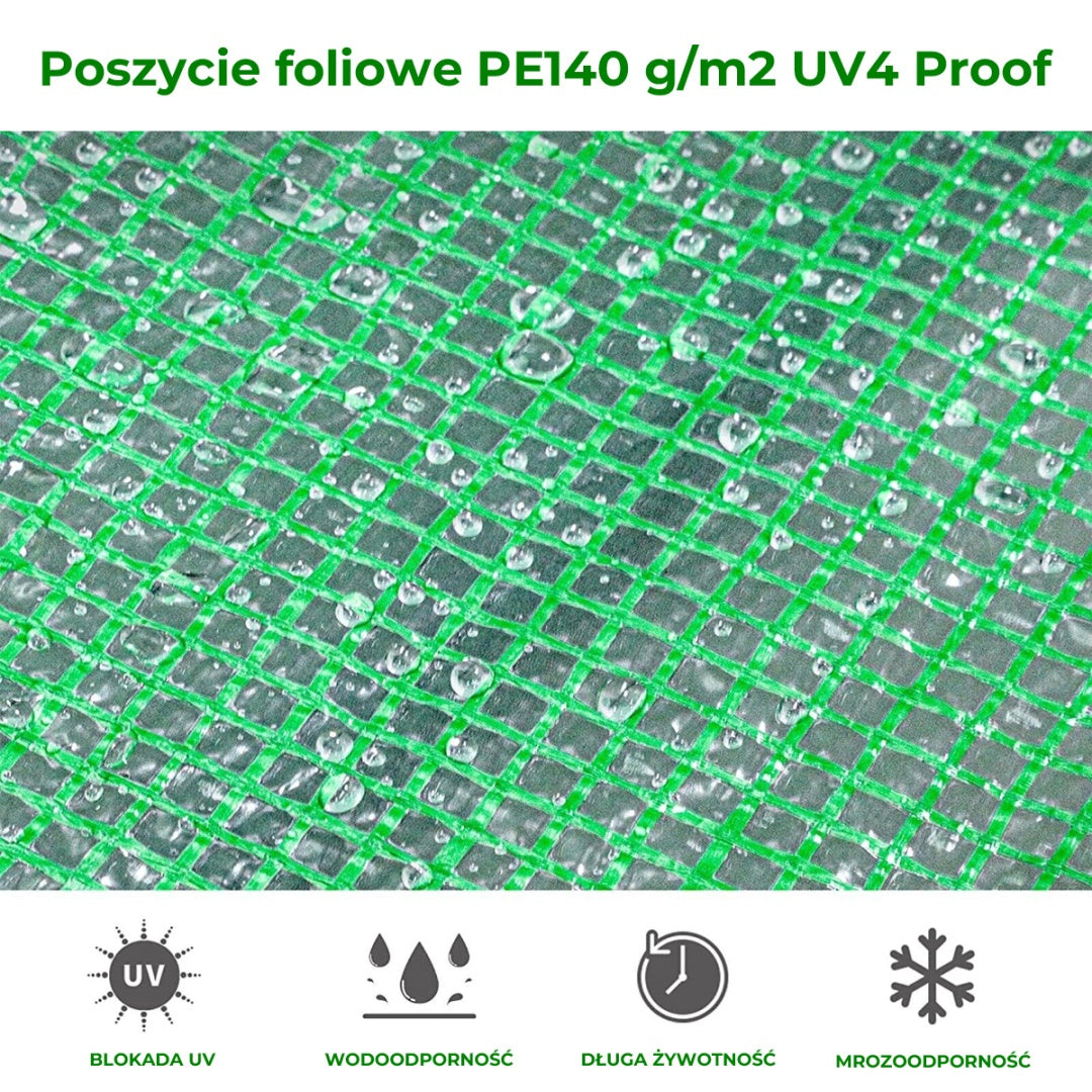 FOLIA ZAMIENNA NA TUNEL OGRODOWY FOLIOWY TF04G 4x2,5 GREEN PTF04G-4X2,5 PTF04G-4X2,5-GREEN