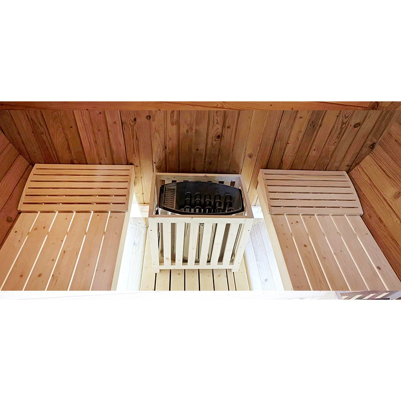 SAUNA OGRODOWA FIŃSKA BECZKA Z PIECEM ASKER 4-6 OSOBOWA 210x240 CM ASKER