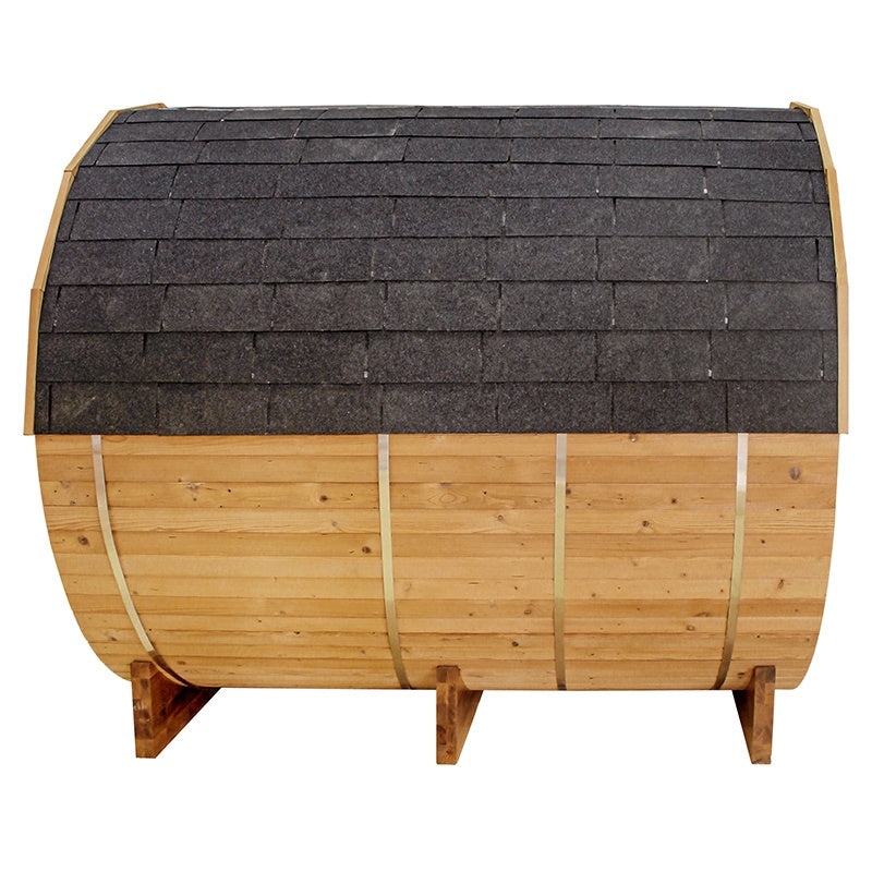 SAUNA OGRODOWA FIŃSKA BECZKA Z PIECEM TROMSO 4-6 OSOBOWA 210x210 CM TROMSO