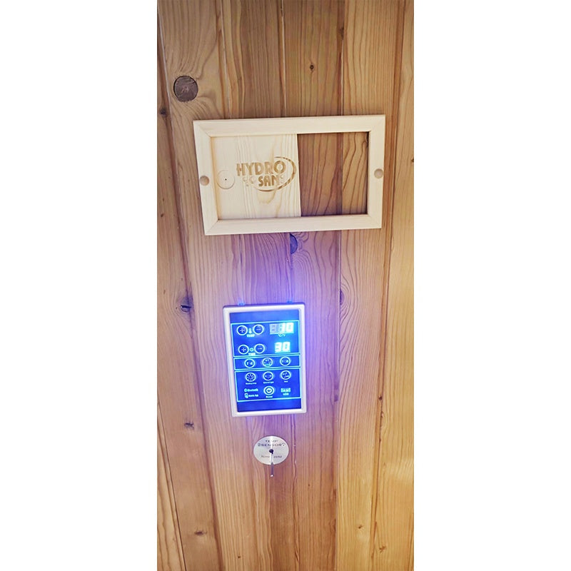 SAUNA OGRODOWA FIŃSKA BECZKA Z PIECEM TROMSO 4-6 OSOBOWA 210x210 CM TROMSO